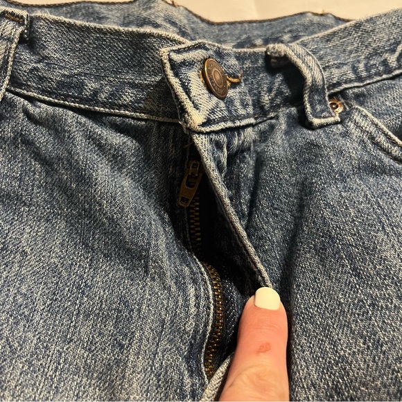 Men’s Distressed Wrangler Straight Leg Blue Jeans, Size W34 L32 - Picture 2 of 8